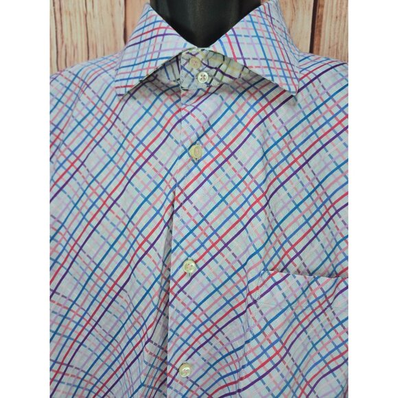 Tommy Hilfiger Mens Long-Sleeve Multicolor Cotton Shirt XL - Picture 3 of 6